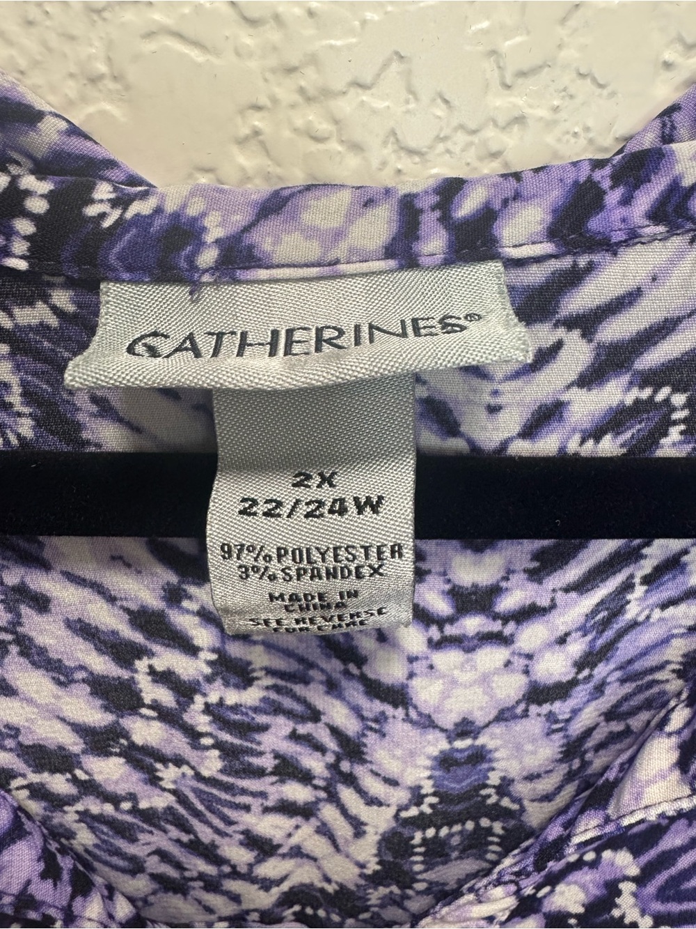 Catherines Purple Printed Button-Down Tunic Shirt - Picture 4 of 4